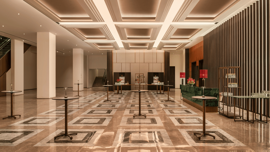 Convention Centre III & IV pre function area with marble flooring at The Residency Signature Madurai.