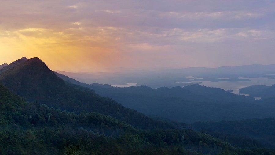 Chikmagalur skyline during sunset