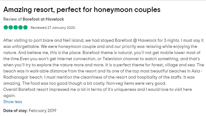 Amazing resort perfect for honeymoon couples