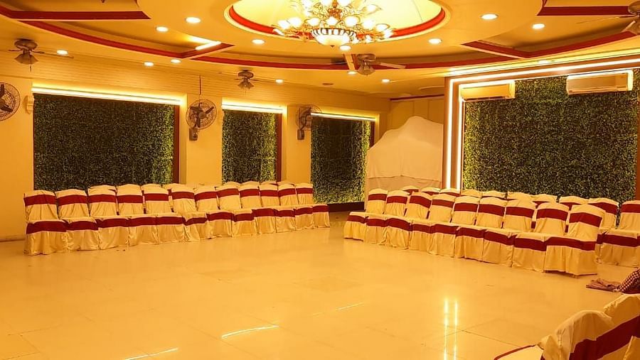 An image of a seating arrangement in our event hall near IIT Roorkee - Motel Divine International, Roorkee