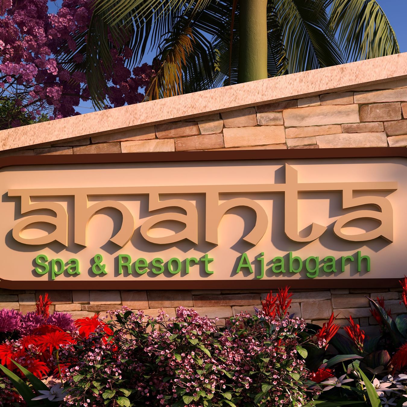 Ananta Spa and Resort, Ajabgarh signage in the Entry Gate
