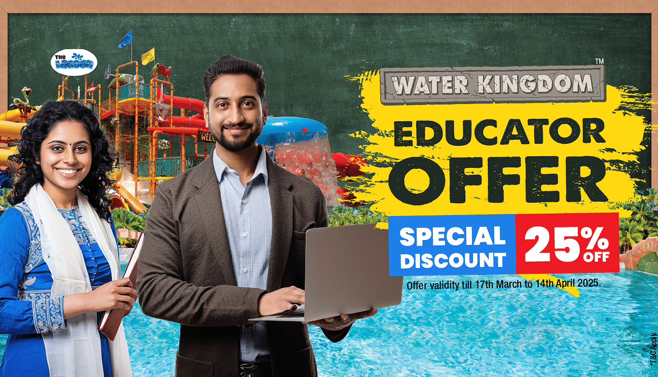 Educator offer creative - special discount 25%, two people one with a book and another with a laptop