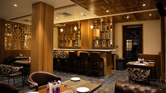 Rosetum Kasauli - The sunset bar restaurant seating arrangement