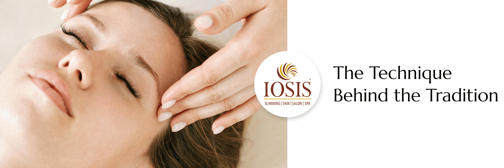 A banner of a lady getting head massage