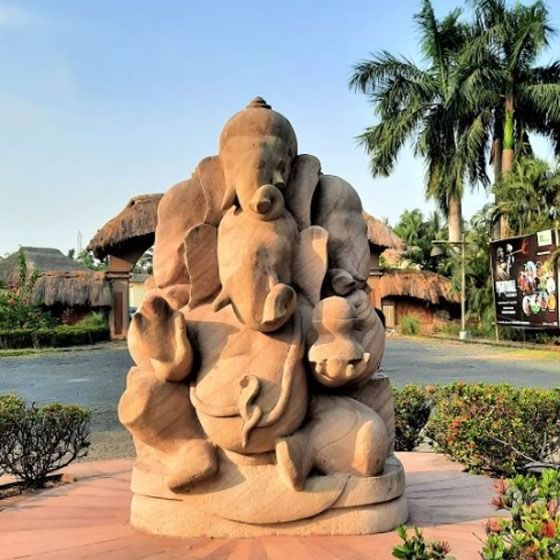 A sculpture of Lord Ganesha in Vedic Village Spa Resort