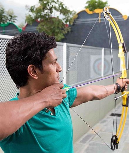 Archery game at Sahas Ramoji adventure park
