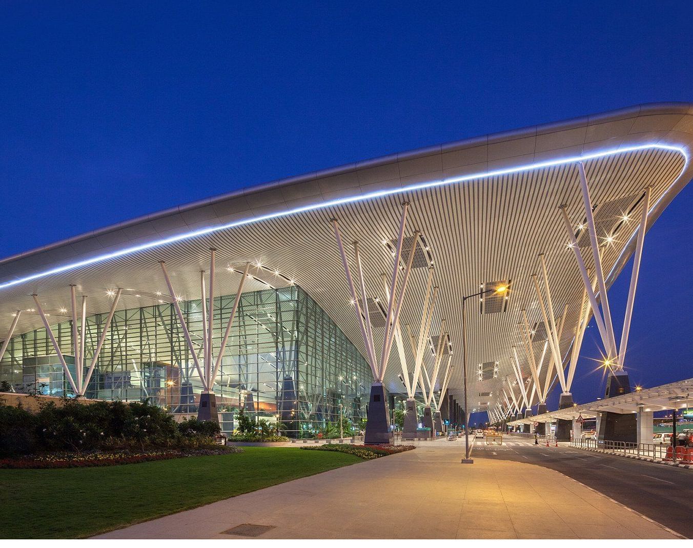 A facade of Kempegowda International Aiport