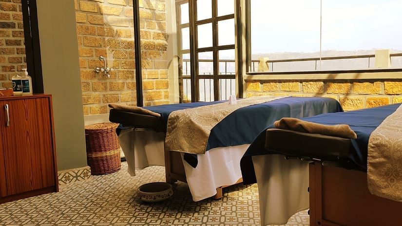 the spa beds carefully made at the spa in Cherrapunji at Polo Orchid Resort
