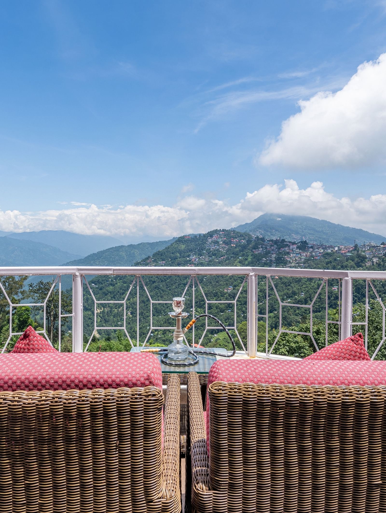 view of the terrace at Summit Lillium Hotel & Spa, Kalimpong