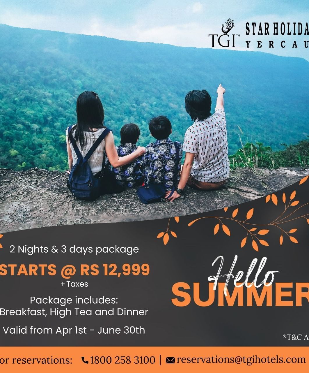Summer offer banner at our hotel in Yercaud