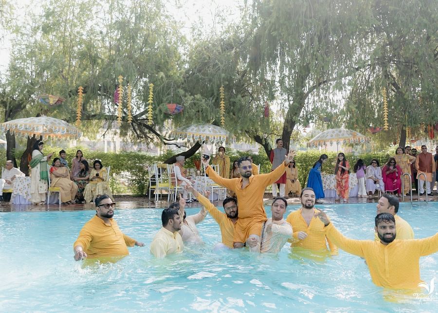 Haldi at Poolside Destintation Wedding in Jaipur - Hotel Umaid Palace - 2
