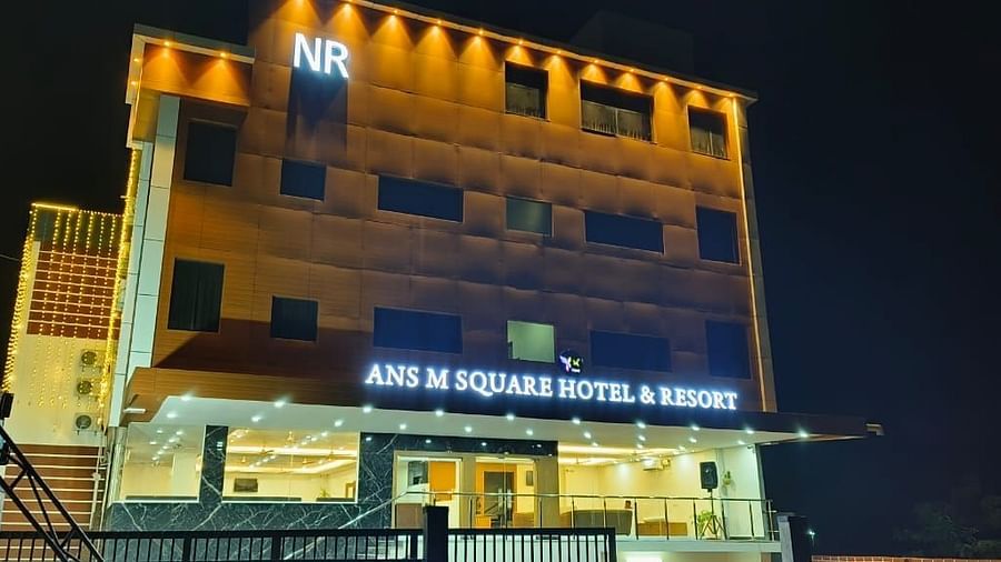Facade of ANS M Square Hotel & Resort, Kalaburagi at night