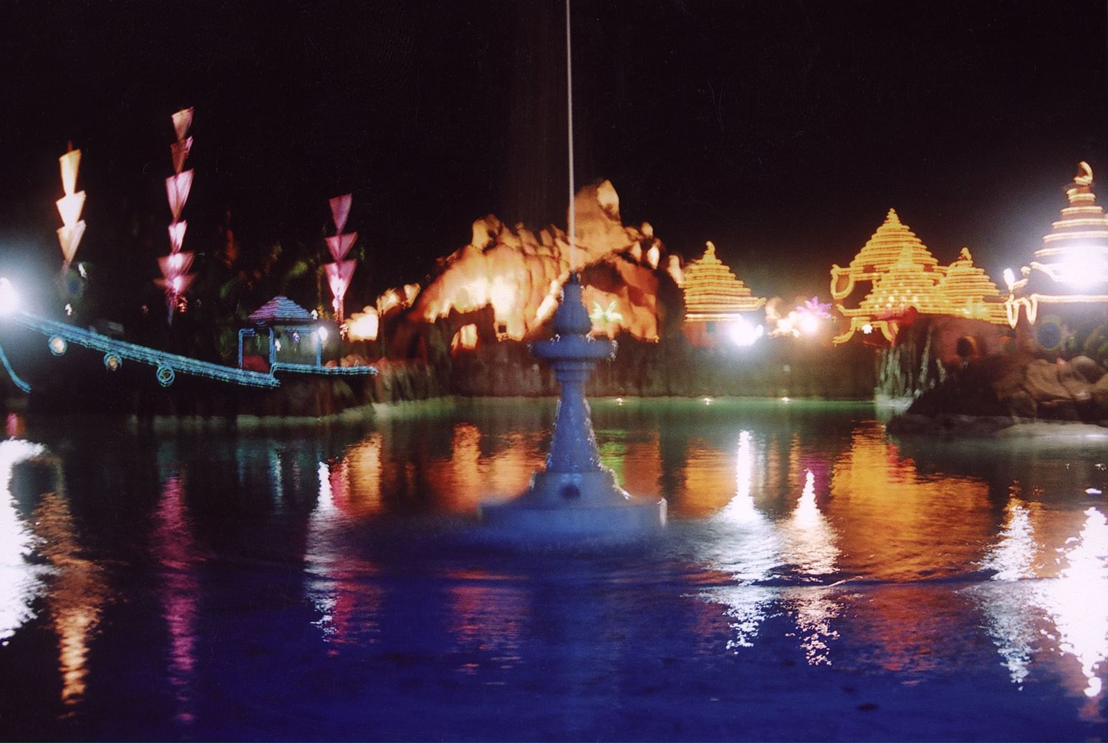 Water Kingdom - view of the wave pool at night