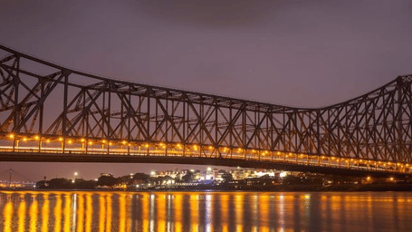 view of howrah bridge at night - polo floatel kolkata