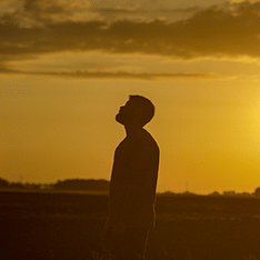 silhouette of a man during sunset