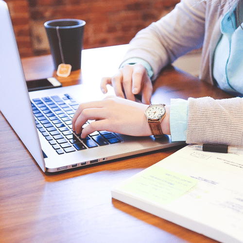 A person using a laptop