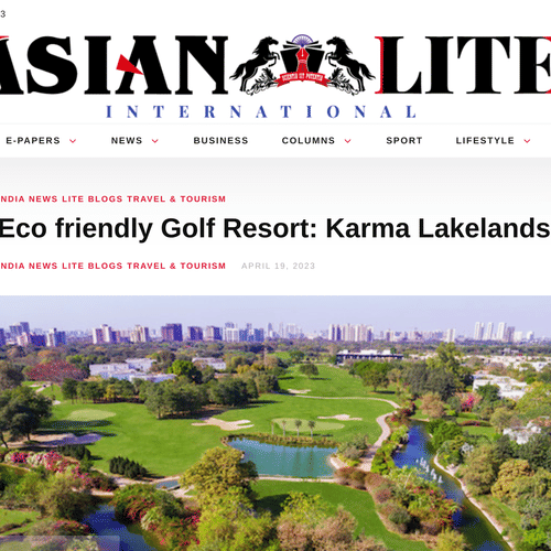A screenshot of an article about Karma Lakelands.