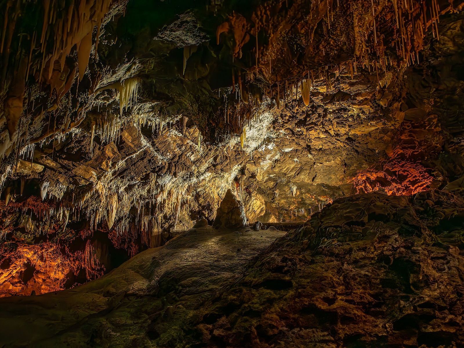 Interiors of a cave with stalagmite formations - Amador Hotel.