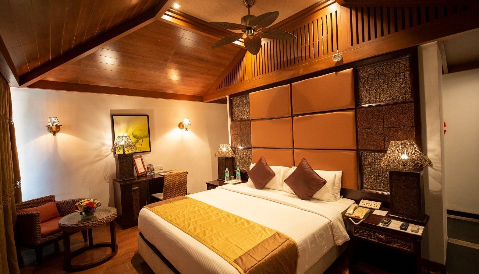 A beautiful room with cosy bed inside one of the rooms at Ocean Spray, Puducherry