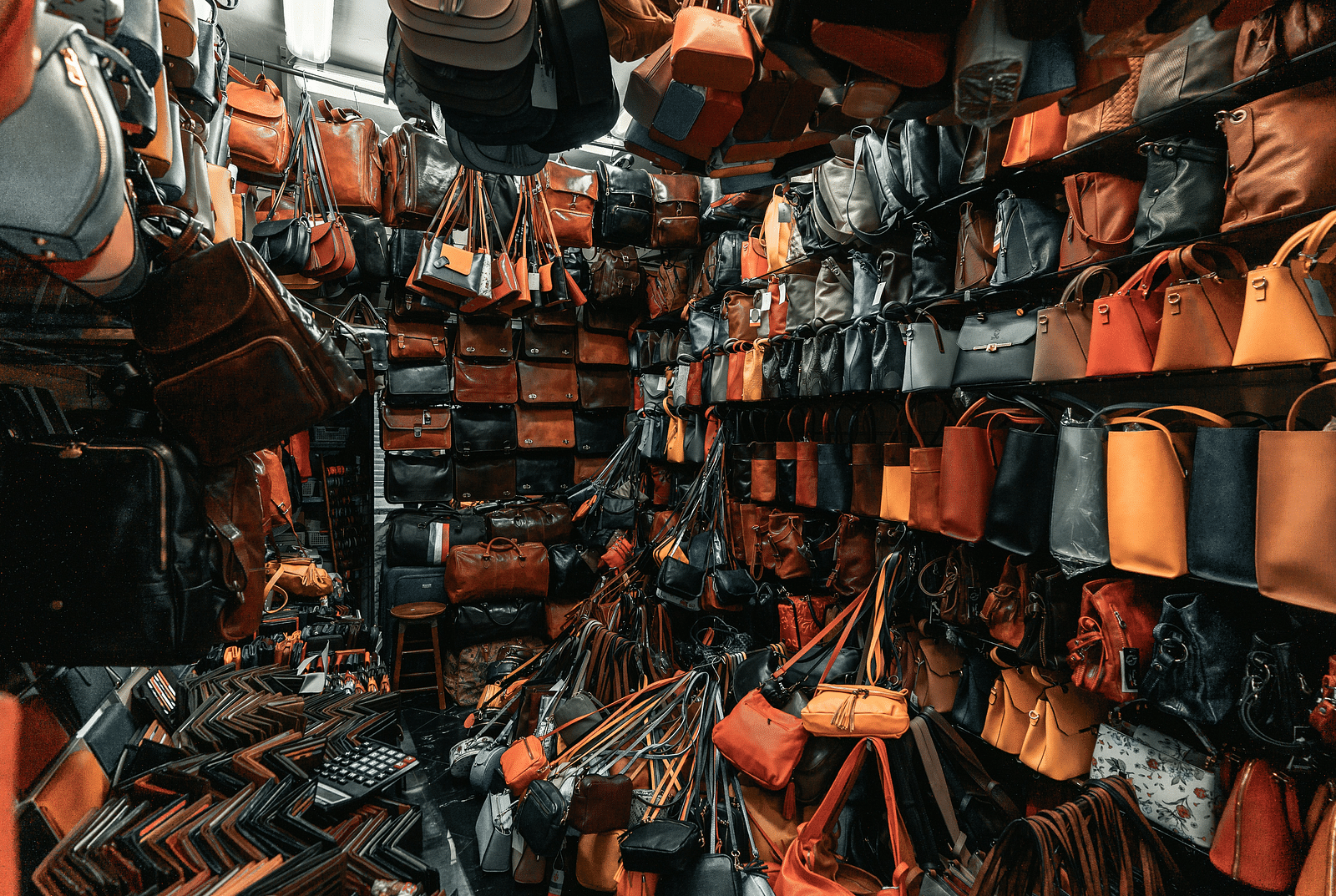 bags hanging in a store