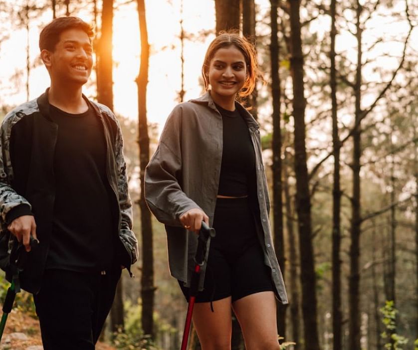 A picture of a two individuals on a hike | Kavya Resort and Spa, Nagarkot