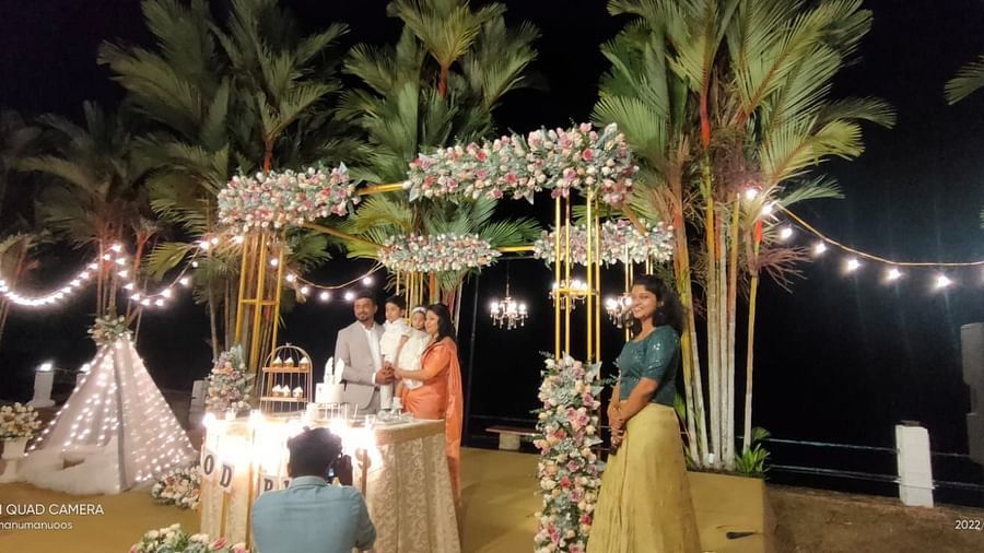 an image of a banquet space decorated for a wedding celebration
