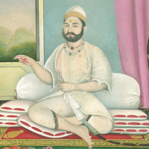Illustration of Alwar Raja Balwant Singh at Tijara Fort-Palace - 19th Century, Alwar.