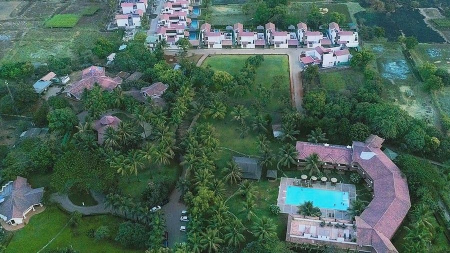 Aerial Shot of the Resort, Luxury Resort in Alibaug, Rooms in Alibaug, Suites in Alibaug, Villas in Alibaug