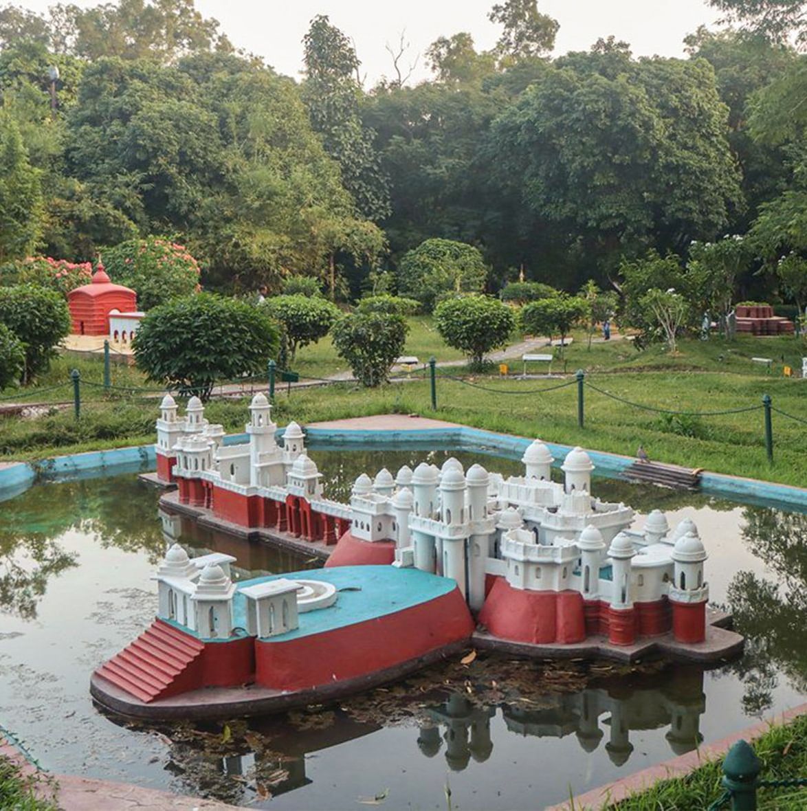 A miniature of the Neermahal Palace at the Heritage Park in Agartala.