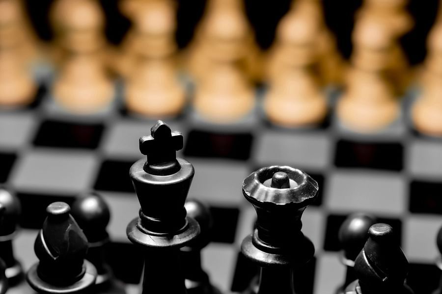 Chess pieces placed on a chess board 2