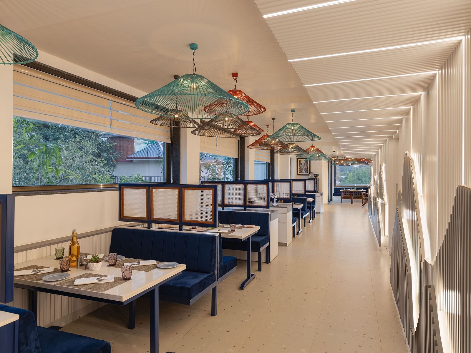Dining arrangement at Nutmegg restaurant - Infinitea Centric, Dharamshala