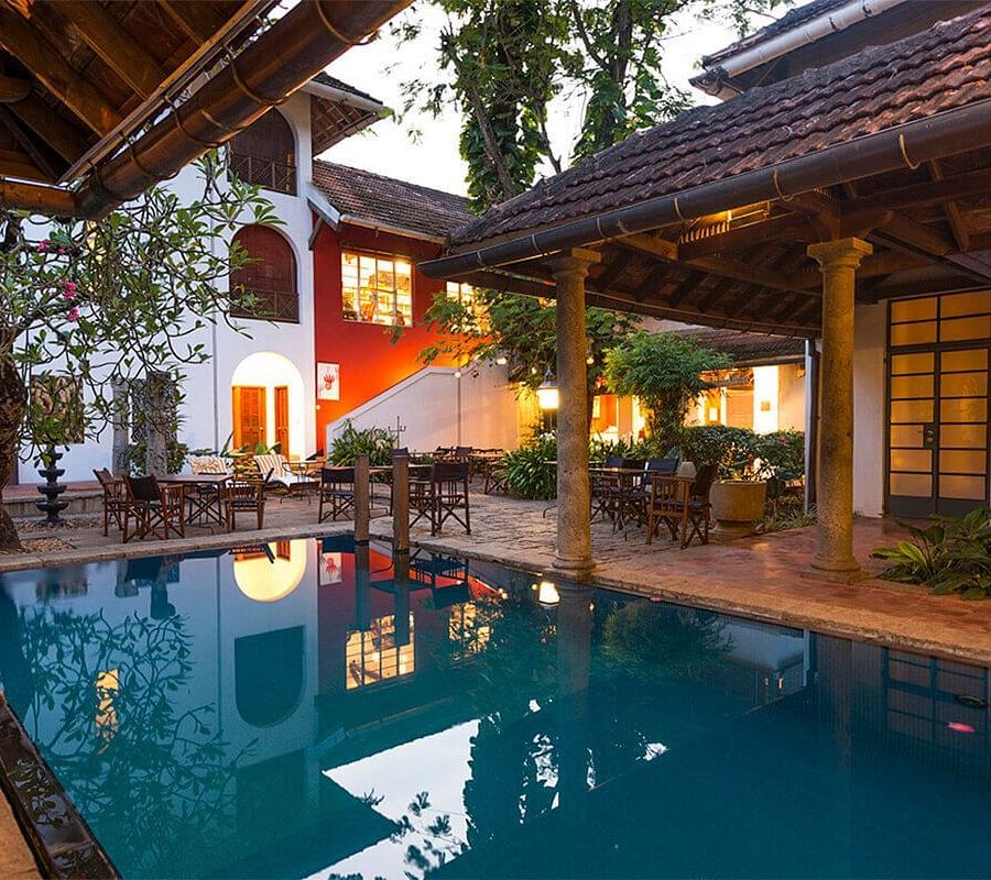 A swimming pool in Malbar House