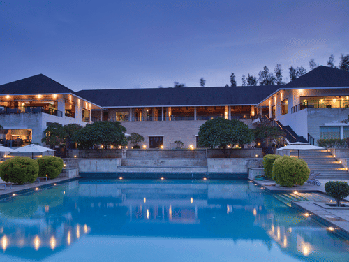 exterior facade of our resort in Chikmagalur