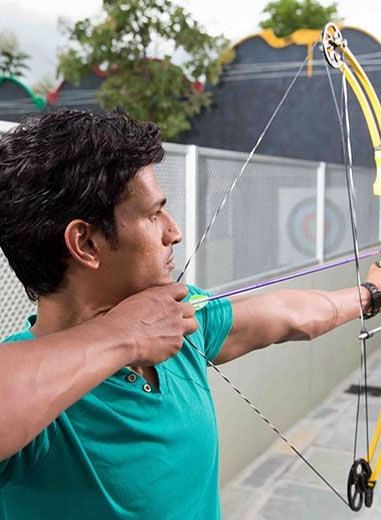 Archery game at Sahas Ramoji adventure park