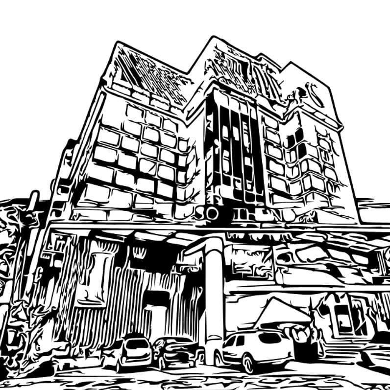 Line art of Hotel Southend by TGI - Bommasandra, Bangalore