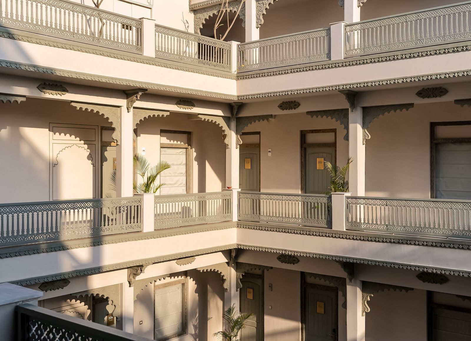 a far out view of the wings of rooms - Manuscript - Jhilwara Haveli, Udiapur