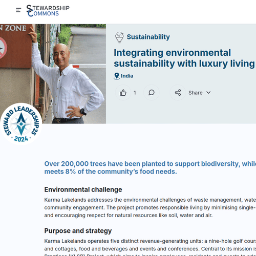 A screenshot of an article about Karma Lakelands.