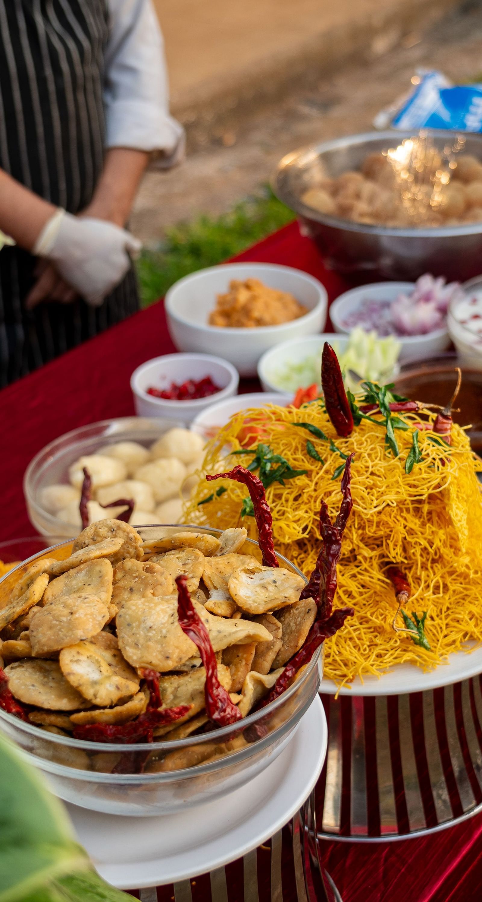 Food arranged on a table