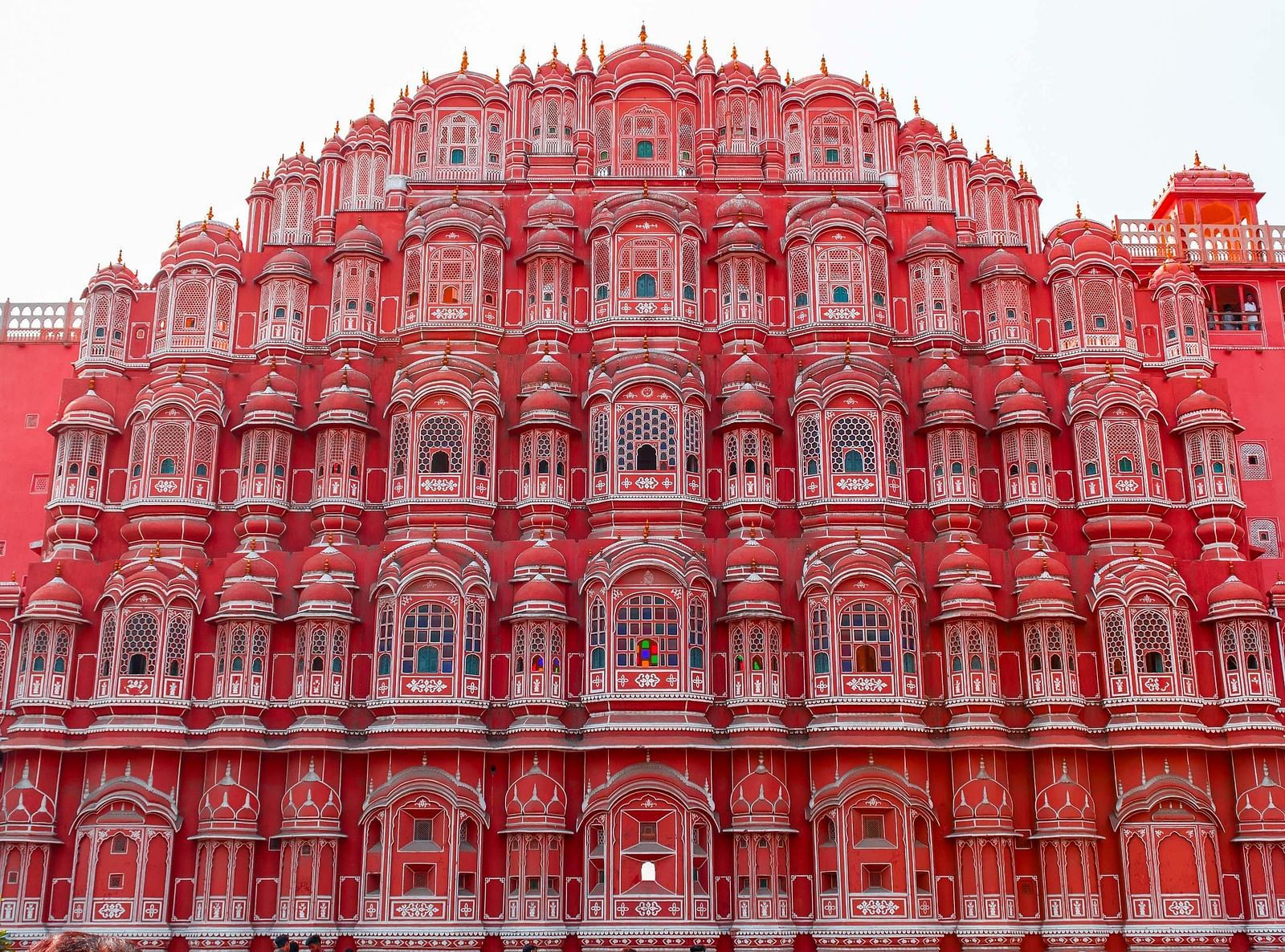 A view of the exterior of Hawa Mahal during the day