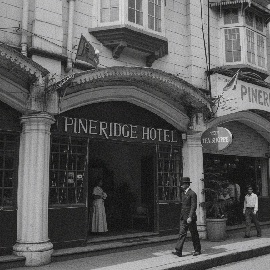Pine Ridge Hotel in old photo in british time