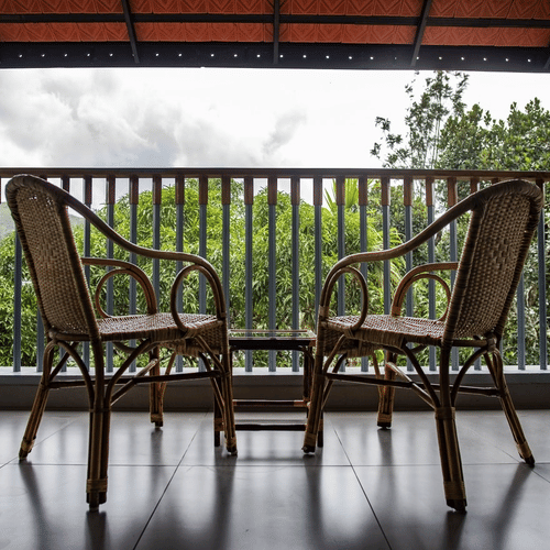Private sit-out area at our rooms in Thekkady | Stay in Thekkady, Abad Green Forest.