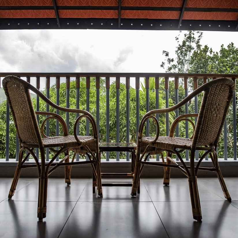 Private sit-out area at our rooms in Thekkady | Stay in Thekkady, Abad Green Forest.