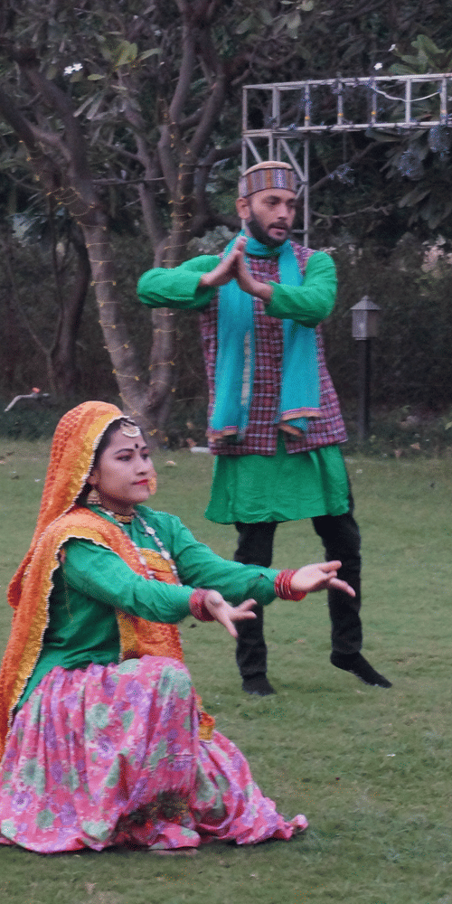 A group of dancers dancing in the lawn at Golden Tusk