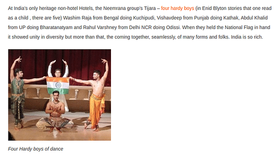 A snipped image of a Four Hardy Boys of Dance 