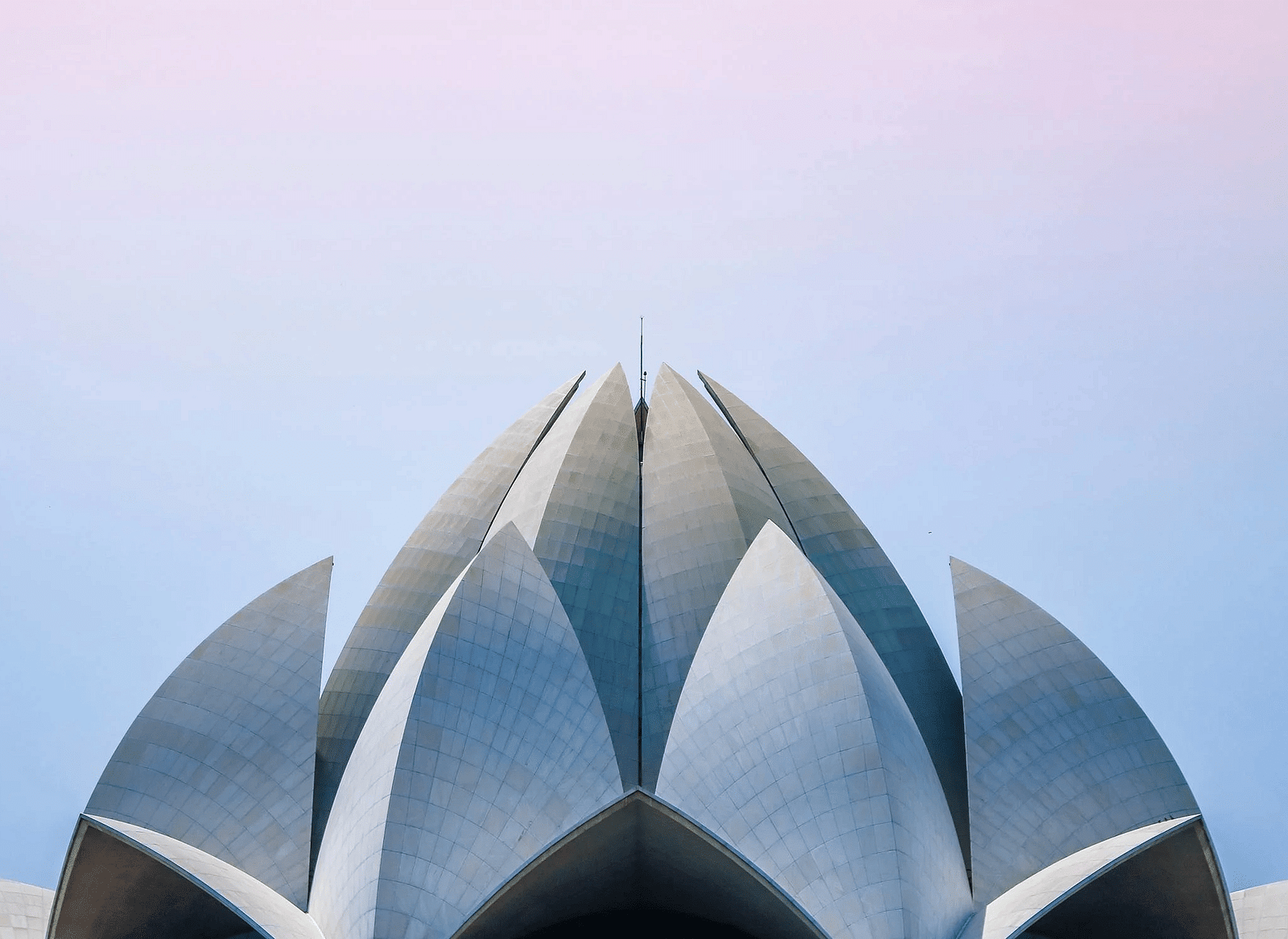 Facade image of Lotus Temple-Delhi.