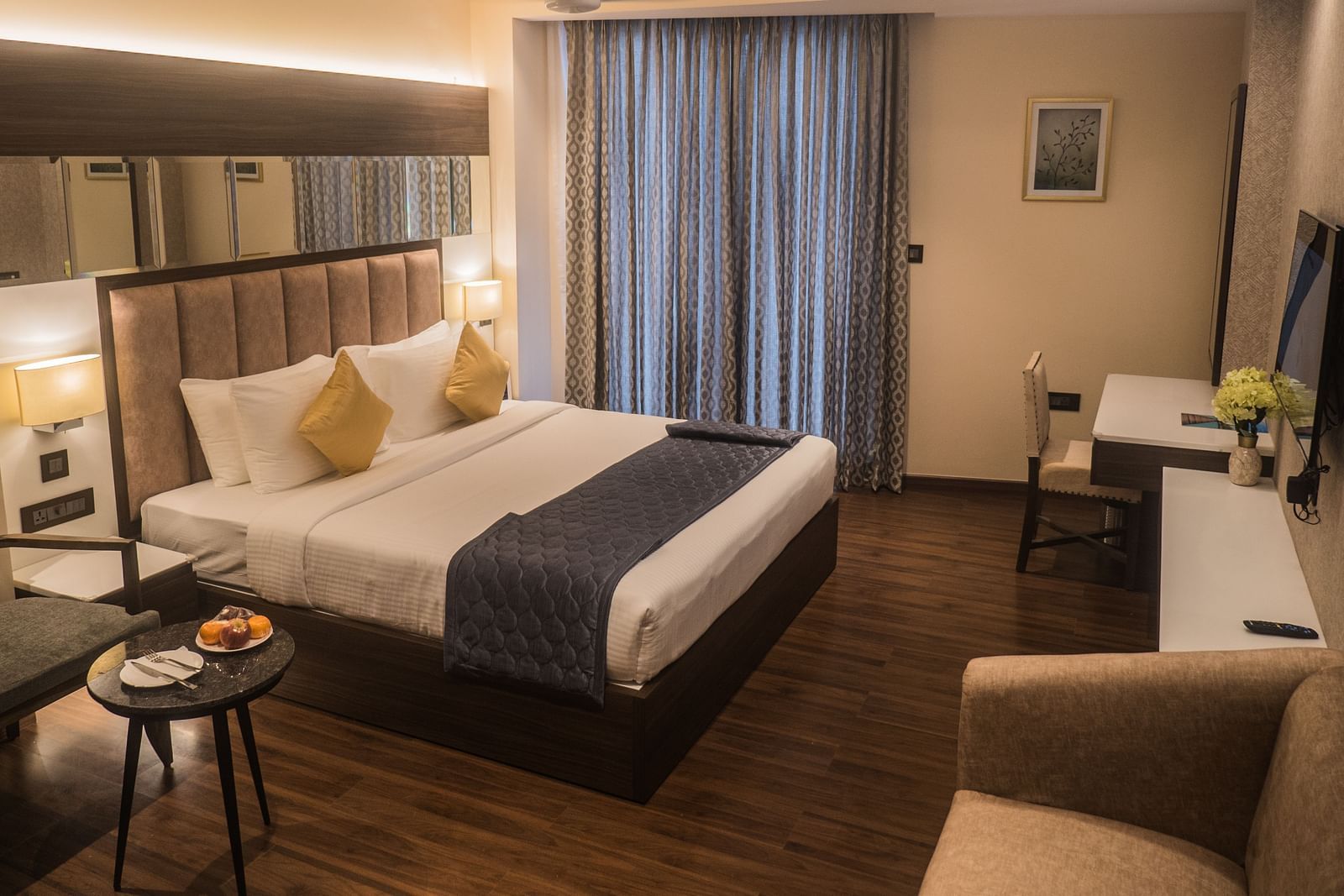 view of a king size bed of a Luxury Room 