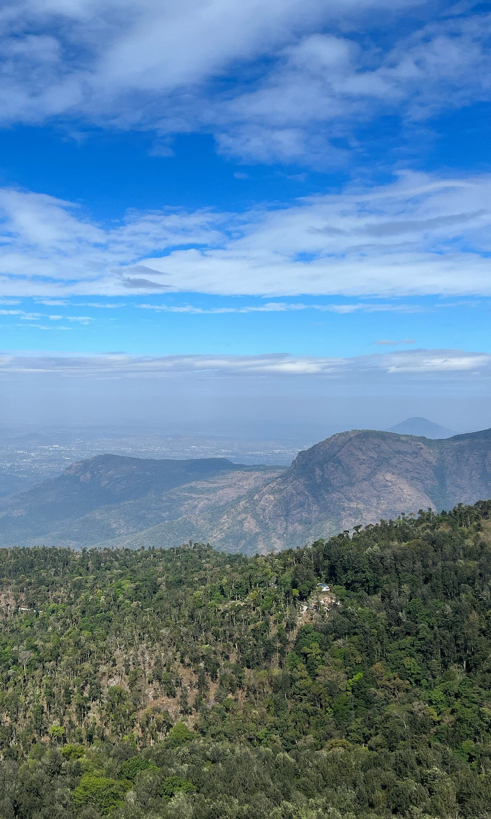 An image of a mountain with blue sky