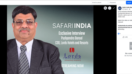 Screenshot of media promotion for Lords Hotels & Resorts.