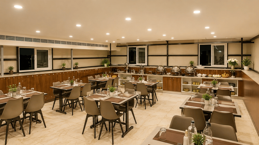Dining space at Urban Comforts offering comfortable seating and a pleasant setting for enjoyable meals
