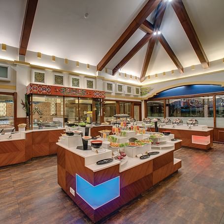 the buffet spread at the restaurant - Mayfair Spa Resort & Casino Gangtok